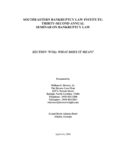 Section 707(B) - Southeastern Bankruptcy Law Institute