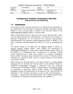 Endogenous Anabolic Androgenic Steroids