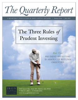 The Three Rules of Prudent Investing