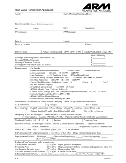 High Value Homeowner Application