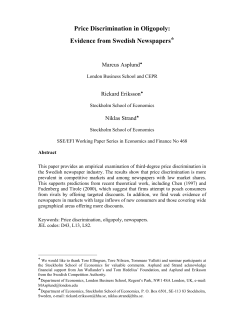 Price Discrimination in Oligopoly: Evidence from - S