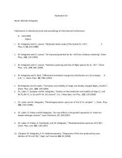 Publication list Name: Michalis Velegrakis Publications in refereed