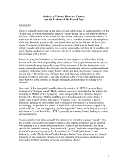 1 Orchestral Vibrato, Historical Context, and the