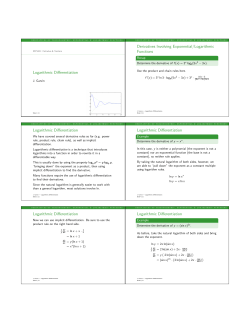 Logarithmic Differentiation