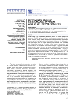 experimental study of concentration of tomato juice by