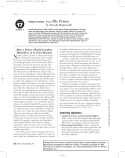 by Niccol&ograve; Machiavelli How a Prince Should Conduct Himself so as
