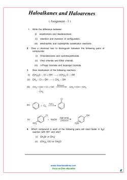 Haloalkanes and Haloarenes