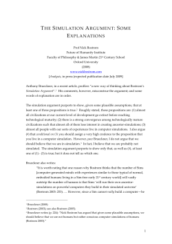 The Simulation Argument &mdash; Some Explanations