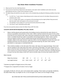 New Water Meter Installation Procedure