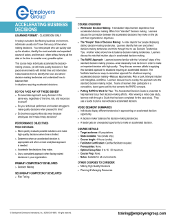 ACCELERATING BUSINESS DECISIONS