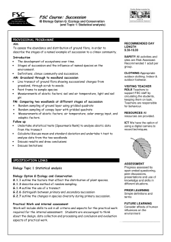 IB Biology Succession - Field Studies Council