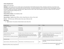 Active Living Resources Level: Census Tract Level Definition: Active