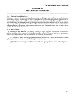 CHAPTER 10 PRELIMINARY TREATMENT