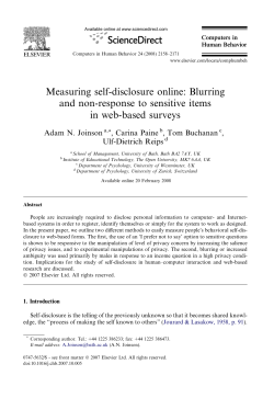 Measuring self-disclosure online: Blurring and non