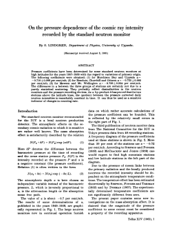 On the pressure dependence of the cosmic ray intensity recorded by
