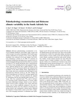 Paleohydrology reconstruction and Holocene climate variability in