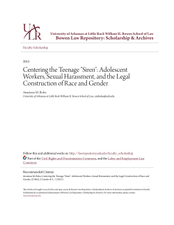 Centering the Teenage "Siren" - Bowen Law Repository