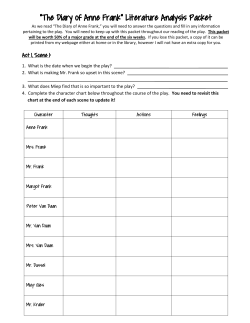 Anne Frank Study Questions