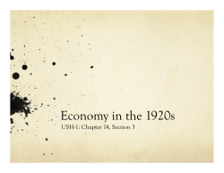 Economy in the 1920s