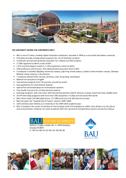 THE UNIVERSITY WHERE THE CONTINENTS MEET &bull; BAU is one