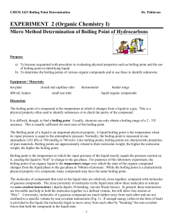 Experiment 1: Melting Points