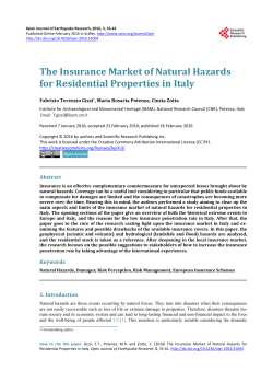 The Insurance Market of Natural Hazards for Residential Properties