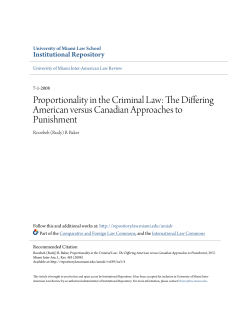 Proportionality in the Criminal Law
