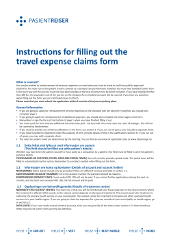 Instructions for filling out the travel expense claims