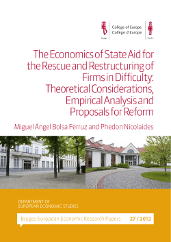 The Economics of State Aid for the Rescue and