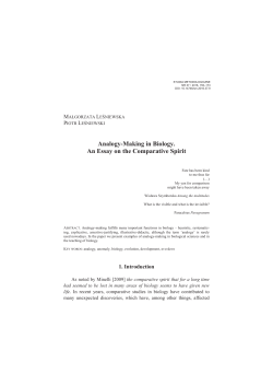 Analogy-Making in Biology. An Essay on the Comparative Spirit