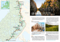 "From Helsinki to the Taiga Forests" Touring Route
