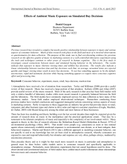 Effects of Ambient Music Exposure on Simulated Buy Decisions