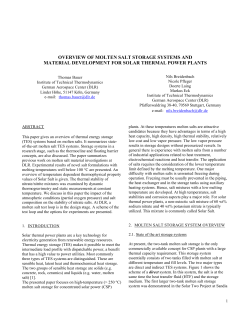 OVERVIEW OF MOLTEN SALT STORAGE SYSTEMS AND