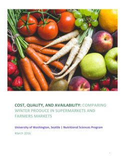 COST, QUALITY, AND AVAILABILITY: COMPARING WINTER