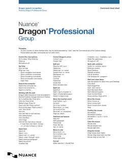 Dragon Professional Group Command Cheat Sheet