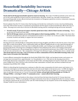 Housing Cost Burden - Chicago Rehab Network