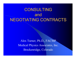 CONSULTING and NEGOTIATING CONTRACTS