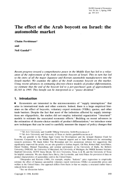 The Effect of The Arab Boycott on Israel