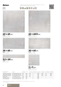 9,5 &times; 60cm 30 &times; 60cm 30 &times; 60cm 3 &times; 3cm 60 &times; 60cm 60 &times; 60/2cm