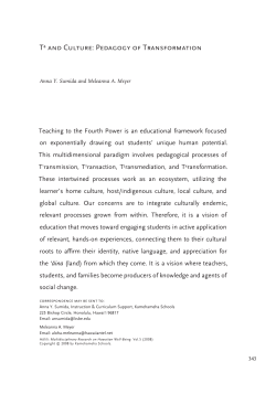 T4 and Culture: Pedagogy of Transformation