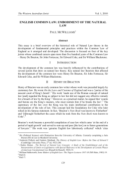 English Common Law: Embodiment of the Natural Law