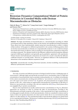 Brownian Dynamics Computational Model of Protein Diffusion in