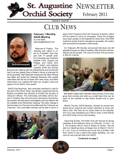 NEWSLETTER - St. Augustine Orchid Society