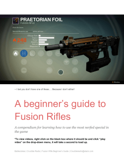 A beginner`s guide to Fusion Rifles