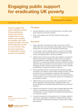 Engaging public support for eradicating UK poverty