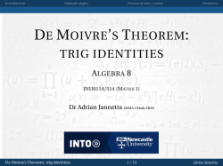 de moivre`s theorem: trig identities
