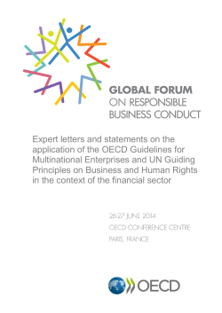 Expert letters and statements on the application of the OECD