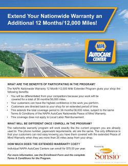 Extend Your Nationwide Warranty an Additional 12 Months/12,000