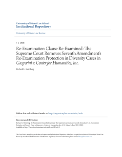 Re-Examination Clause Re-Examined
