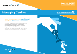 Managing Conflict - Ideas for Leaders